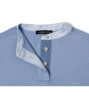 画像をギャラリービューアに読み込む, Band collar dress T-shirt Skyblue