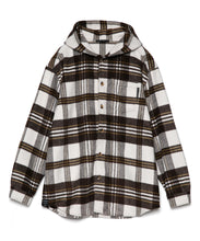 画像をギャラリービューアに読み込む, 【数量限定商品】Checkered Shirt Hoodie Brown Check