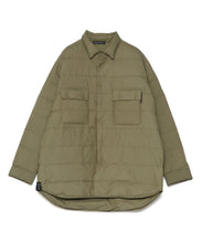 画像をギャラリービューアに読み込む, Double Pockets Fiber Down Shirt Jacket Khaki