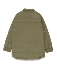 画像をギャラリービューアに読み込む, Double Pockets Fiber Down Shirt Jacket Khaki