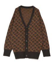 画像をギャラリービューアに読み込む, 【数量限定商品】446 Total Pattern Knit Cardigan Brown
