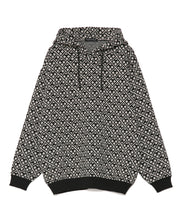 画像をギャラリービューアに読み込む, 【数量限定商品】446 Total Pattern Sponge Knit Hoodie Black