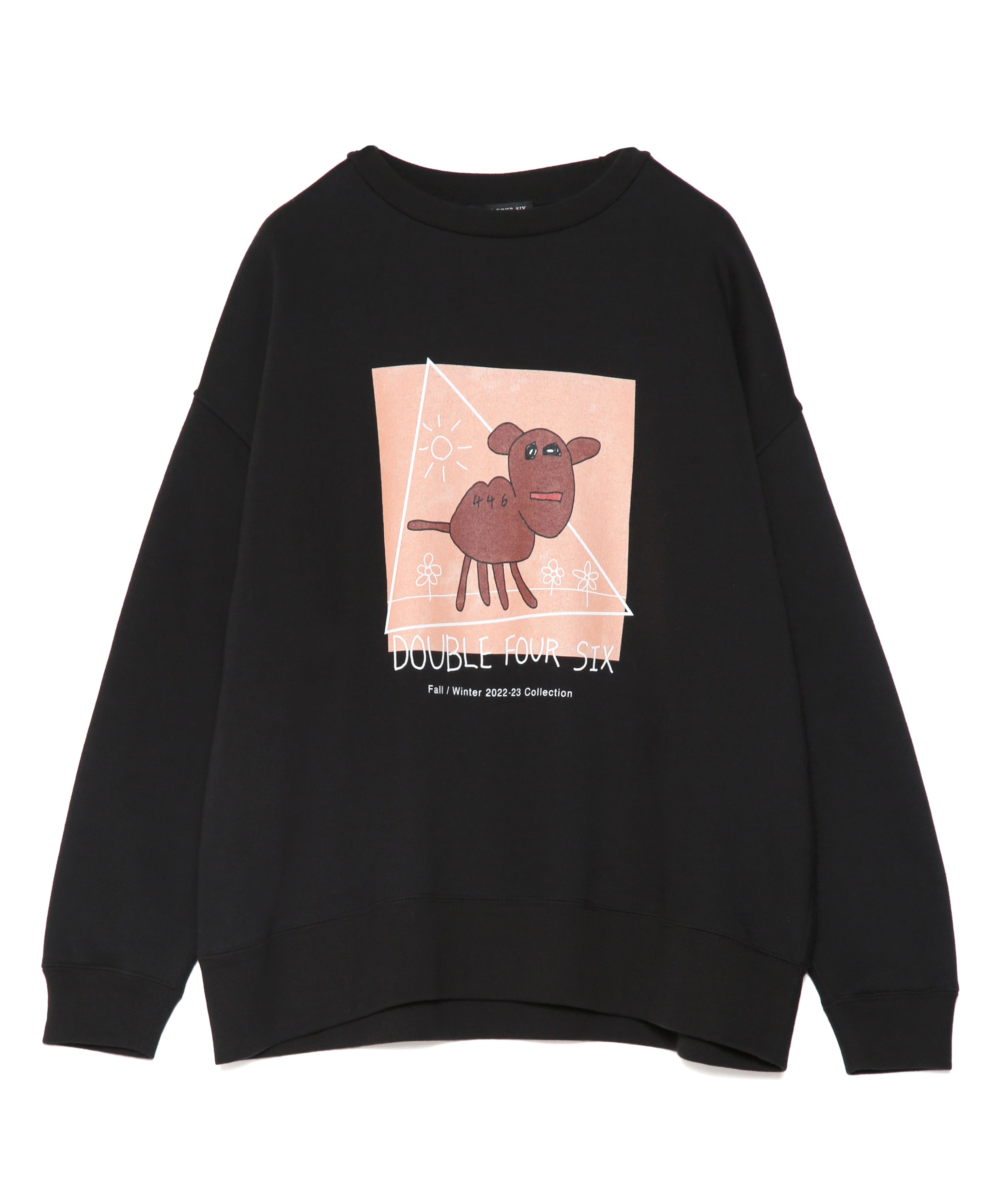 数量限定商品】Oversize Camel Long Sleeve Sweatshirts Black – 446 