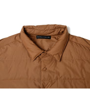 画像をギャラリービューアに読み込む, Double Pockets Fiber Down Shirt Jacket Brown