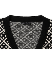 画像をギャラリービューアに読み込む, 446 Total Pattern Knit Cardigan Black