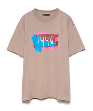 画像をギャラリービューアに読み込む, 446- Brush Logo Print T-shirt Beige