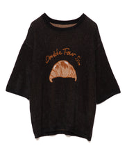 画像をギャラリービューアに読み込む, DOUBLE FOUR SIX Croissant Relax Knit tops Black