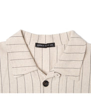 画像をギャラリービューアに読み込む, 【数量限定商品】DOUBLE FOUR SIX- Back Logo Linen Stripe Shirt Beige