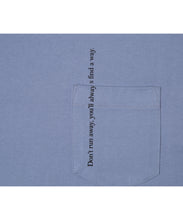画像をギャラリービューアに読み込む, Message Print With Pocket T-shirt Blue