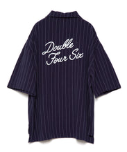 画像をギャラリービューアに読み込む, 【数量限定商品】DOUBLE FOUR SIX- Back Logo Linen Stripe Shirt Navy