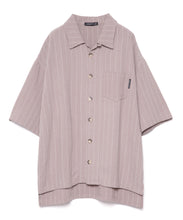 画像をギャラリービューアに読み込む, 【数量限定商品】DOUBLE FOUR SIX- Back Logo Linen Stripe Shirt Greige
