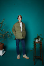 画像をギャラリービューアに読み込む, Double Pockets Fiber Down Shirt Jacket Khaki