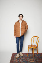 画像をギャラリービューアに読み込む, Double Pockets Fiber Down Shirt Jacket Brown