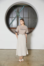 画像をギャラリービューアに読み込む, 【数量限定商品】Linen Stripe Long Skirt Beige