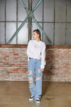 画像をギャラリービューアに読み込む, DOUBLE FOUR SIX- Message Print Long Sleeve T-shirt White