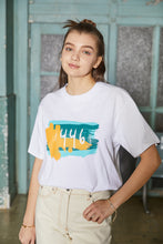 画像をギャラリービューアに読み込む, 446- Brush Logo Print T-shirt White
