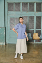 画像をギャラリービューアに読み込む, Message Print With Pocket T-shirt Blue