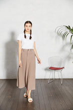 画像をギャラリービューアに読み込む, 【数量限定商品】Linen Stripe Long Skirt Greige