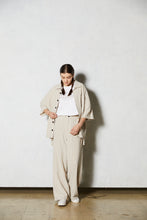 画像をギャラリービューアに読み込む, 【数量限定商品】Linen Stripe Wide Pants Beige