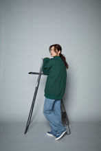画像をギャラリービューアに読み込む, 【数量限定商品】Oversize Mock Neck Long Sleeve Sweat Shirts DarkGreen