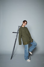 画像をギャラリービューアに読み込む, 【数量限定商品】Back Logo Docking Long Sleeve T-Shirt Khaki