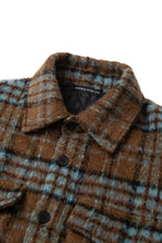 画像をギャラリービューアに読み込む, Checked Brush Down Jacket Brown
