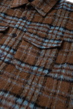 画像をギャラリービューアに読み込む, Checked Brush Down Jacket Brown
