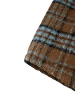 画像をギャラリービューアに読み込む, Checked Brush Down Jacket Brown
