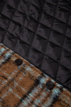画像をギャラリービューアに読み込む, Checked Brush Down Jacket Brown
