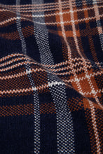 画像をギャラリービューアに読み込む, 446-Leather Emblem Checked Knit Cardigan Navy Check
