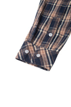 画像をギャラリービューアに読み込む, DOUBLE FOUR SIX- Back Logo Checked Shirt Navy Check
