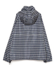 画像をギャラリービューアに読み込む, DOUBLE FOUR SIX-Houndstooth Pattern Front Logo Hoodie Chidori Navy
