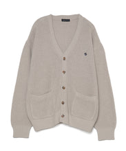 画像をギャラリービューアに読み込む, 446-Logo Waffle Knit Cardigan Greige
