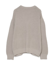 画像をギャラリービューアに読み込む, 446-Logo Waffle Knit Cardigan Greige
