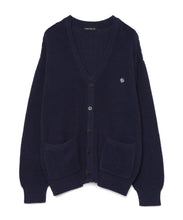 画像をギャラリービューアに読み込む, 446-Logo Waffle Knit Cardigan Navy
