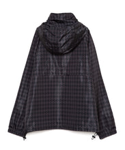 画像をギャラリービューアに読み込む, DOUBLE FOUR SIX-Houndstooth Pattern Front Logo Hoodie Chidori Black
