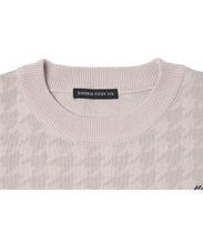 画像をギャラリービューアに読み込む, 446-Houndstooth Pattern Knit Pullover Chidori Greige

