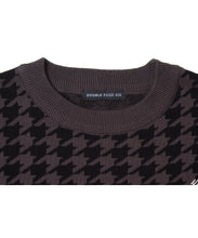 画像をギャラリービューアに読み込む, 446-Houndstooth Pattern Knit Pullover Chidori Black
