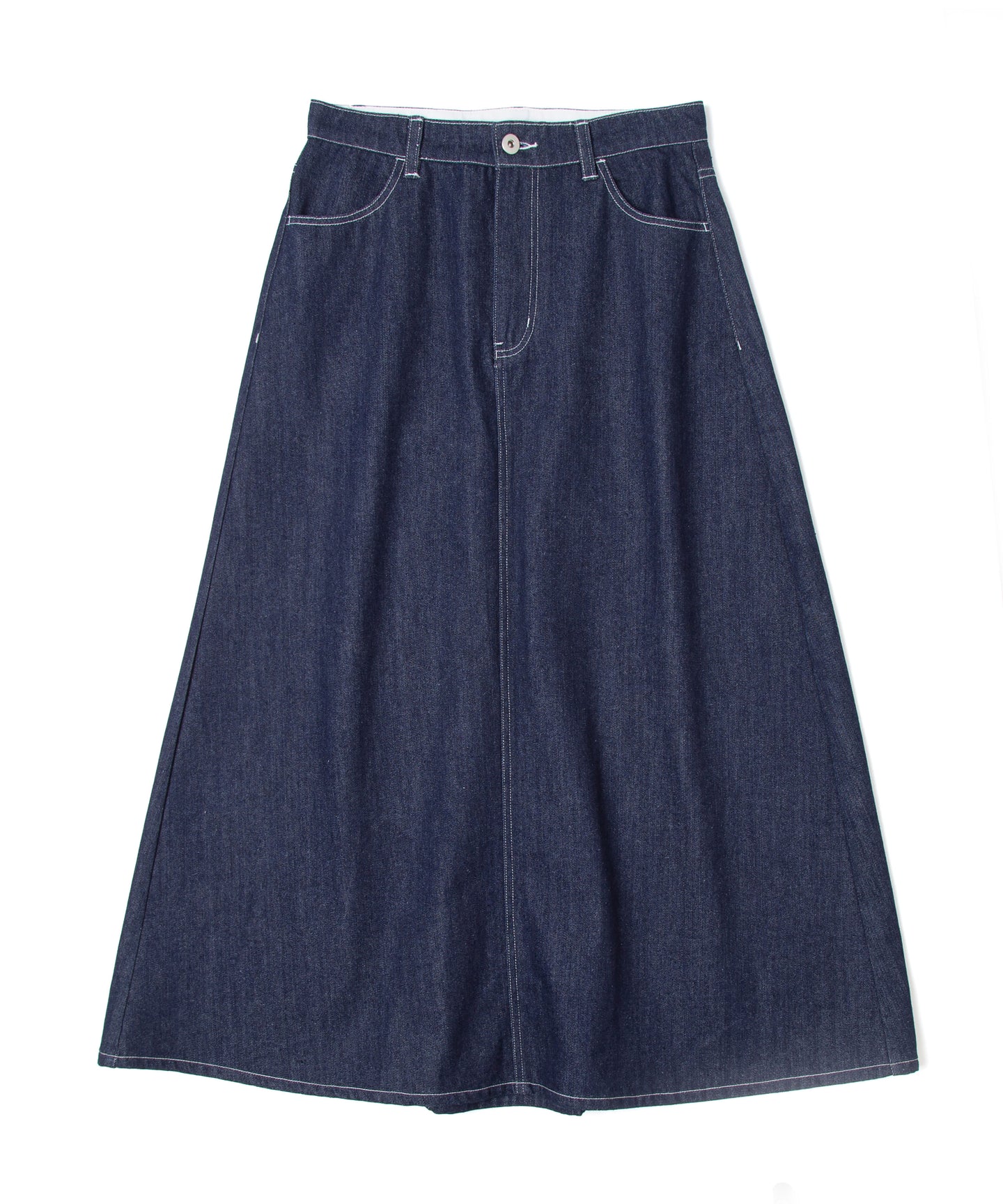 DOUBLE FOUR SIX-Logo Belt Denim Skirt
