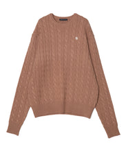 画像をギャラリービューアに読み込む, 446-Cable Knit Pullover Camel
