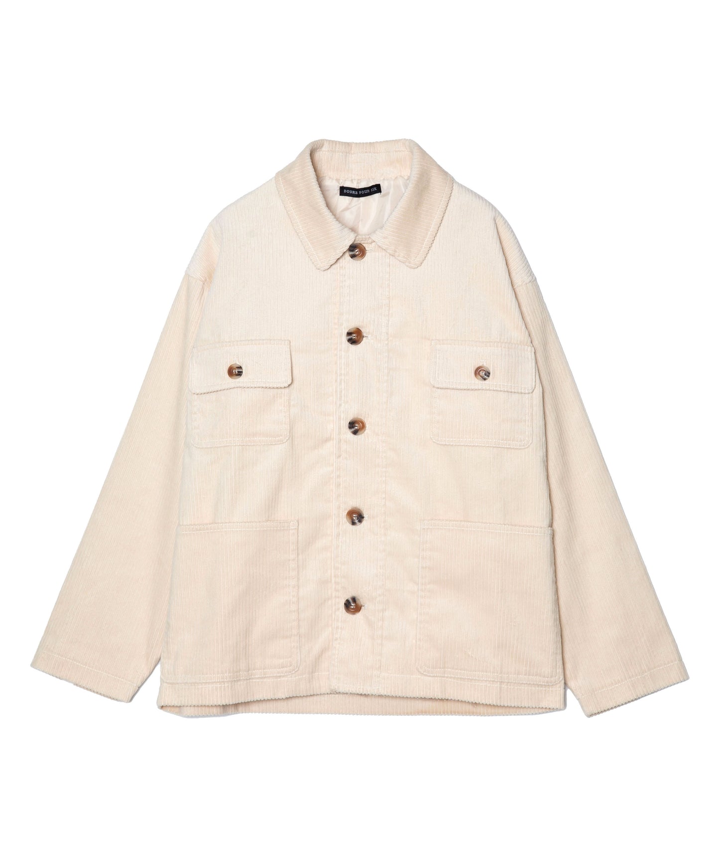 DOUBLE FOUR SIX-Line Design  Corduroy Blouson Ecru