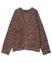 画像をギャラリービューアに読み込む, DOUBLE FOUR SIX- Mix yarn Raglan Sleeve Knit Cardigan Brown MIX
