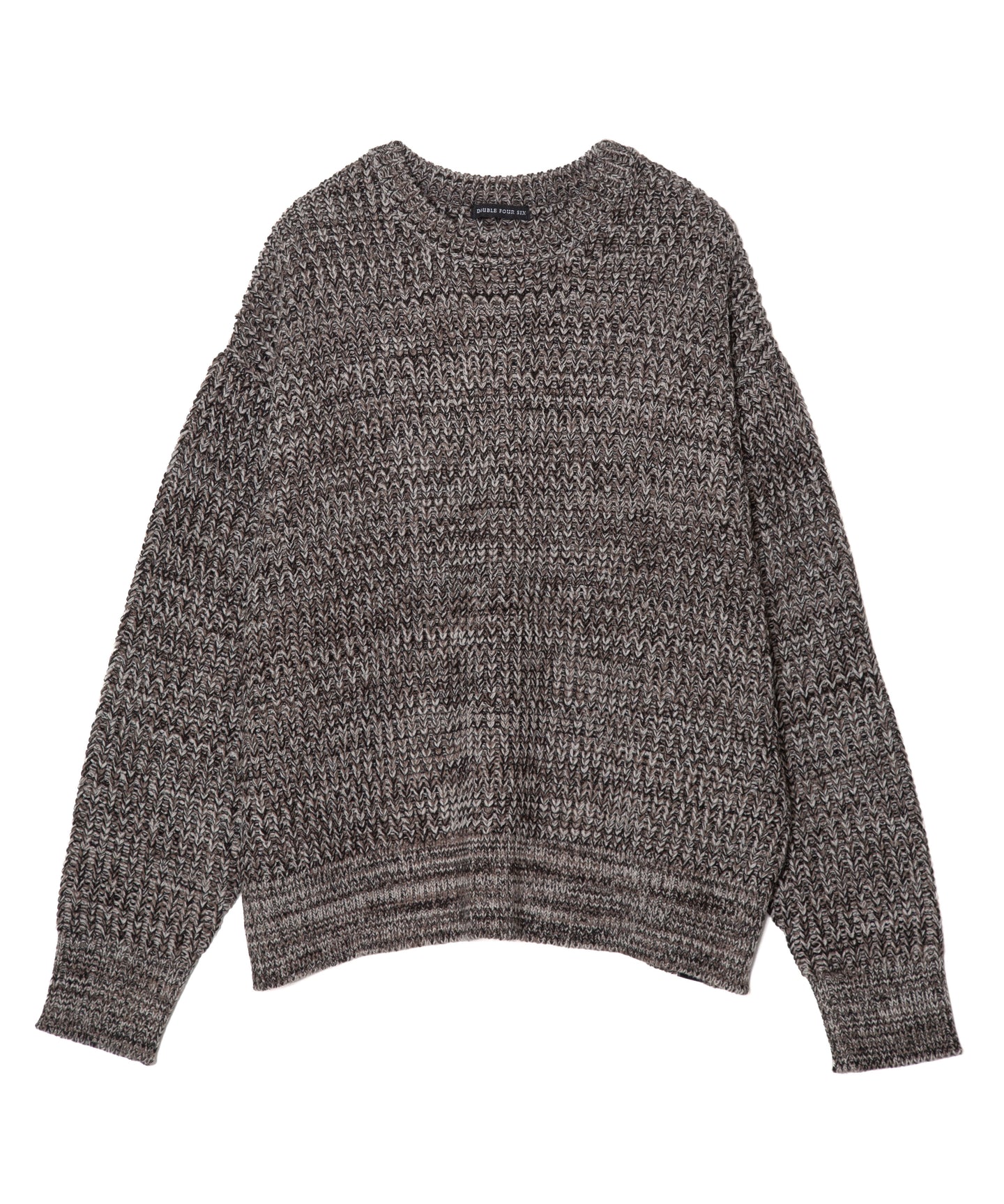 DOUBLE FOUR SIX- Mix yarn Knit Pullover Gray MIX