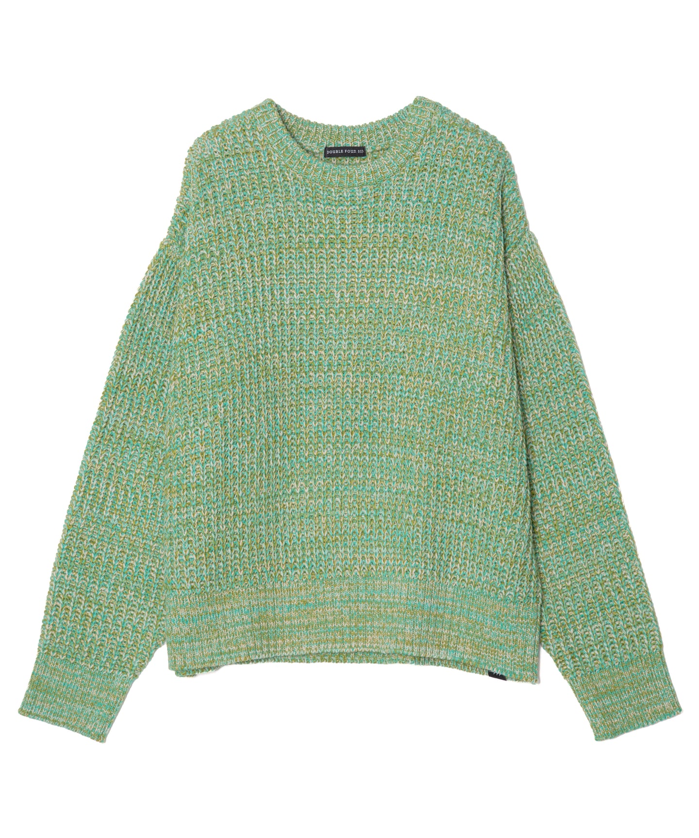 DOUBLE FOUR SIX- Mix yarn Knit Pullover Green MIX