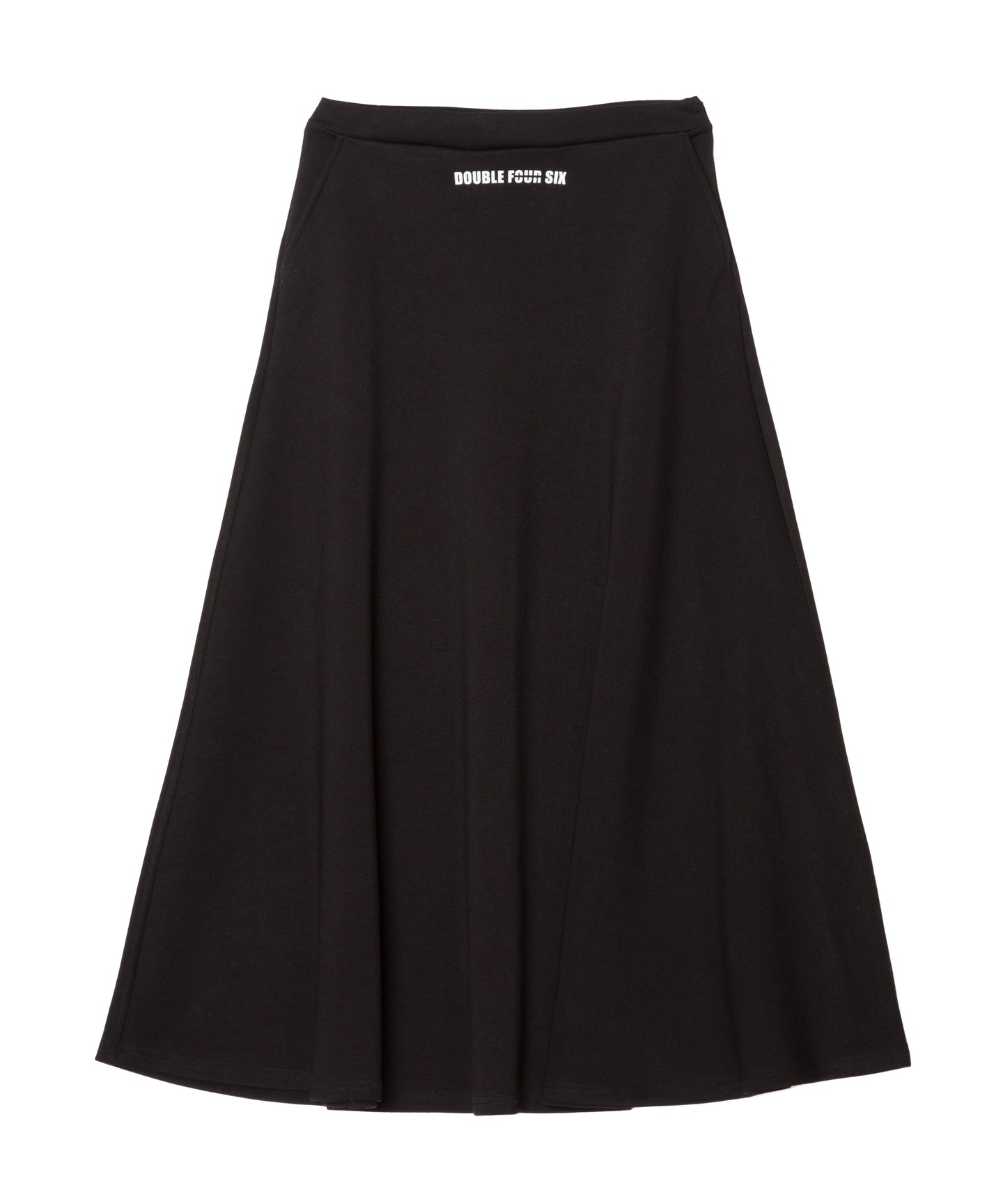 DOUBLE FOUR SIX- Front Logo Cardboard Fabric Skirt Black