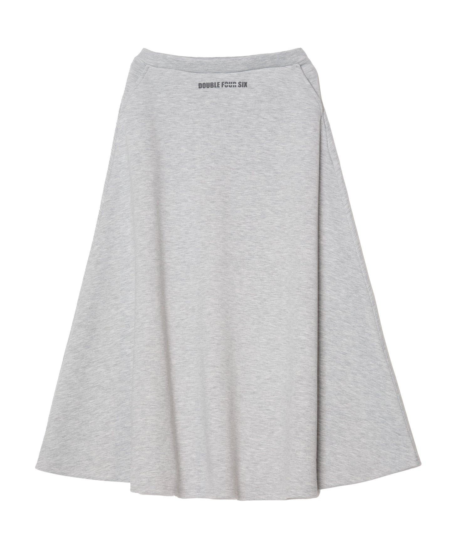 DOUBLE FOUR SIX- Front Logo Cardboard Fabric Skirt Gray 杢