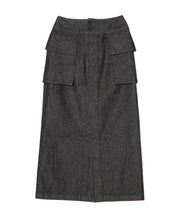 画像をギャラリービューアに読み込む, DOUBLE FOUR SIX- Denim Cargo Skirt Black Denim
