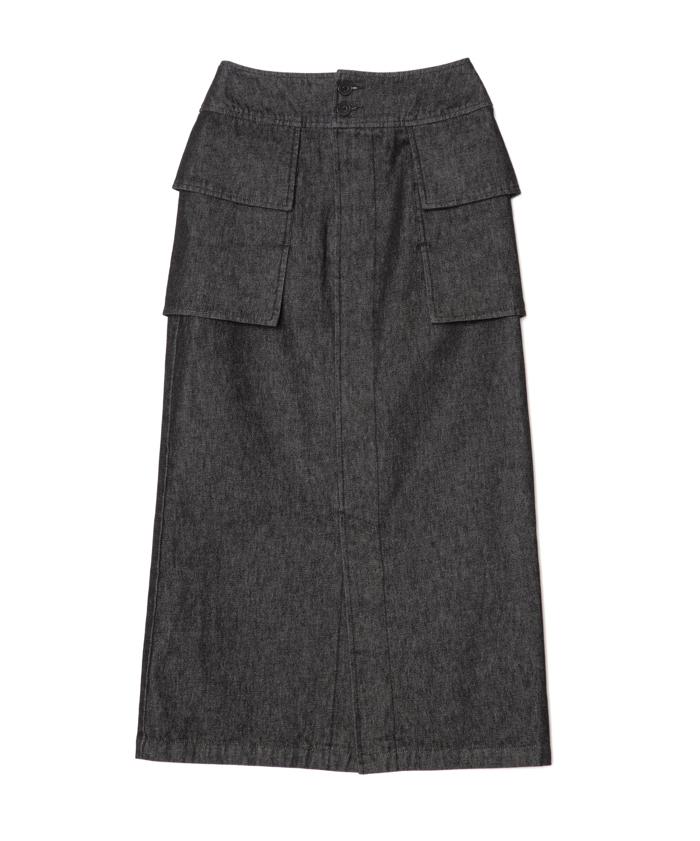 DOUBLE FOUR SIX- Denim Cargo Skirt Black Denim