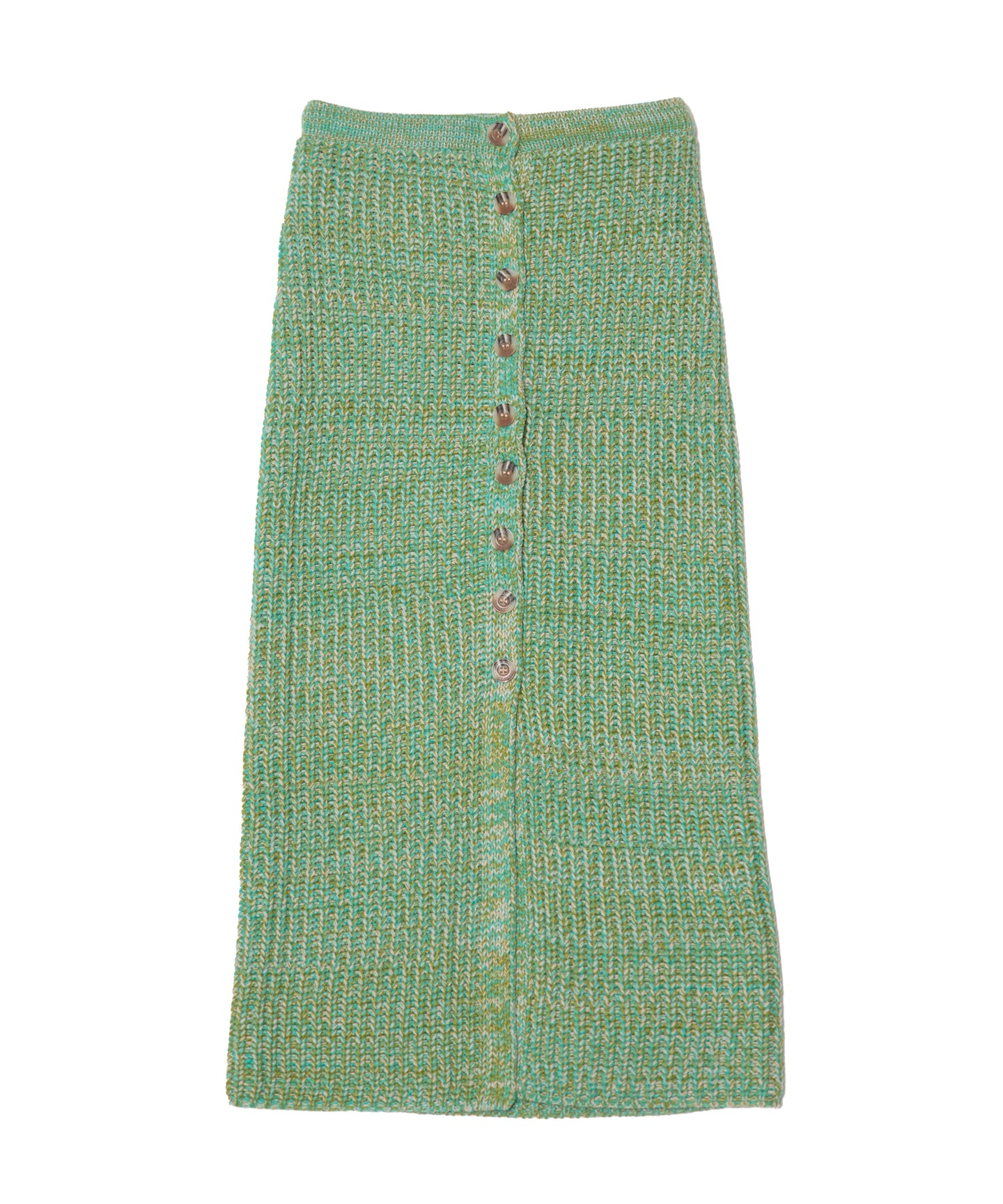 DOUBLE FOUR SIX- Mix yarn Knit Skirt Green MIX