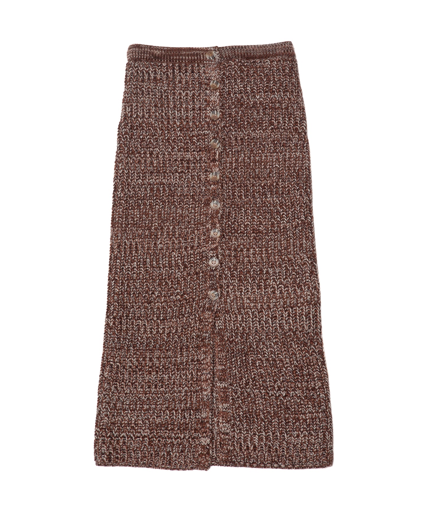 DOUBLE FOUR SIX- Mix yarn Knit Skirt Brown MIX